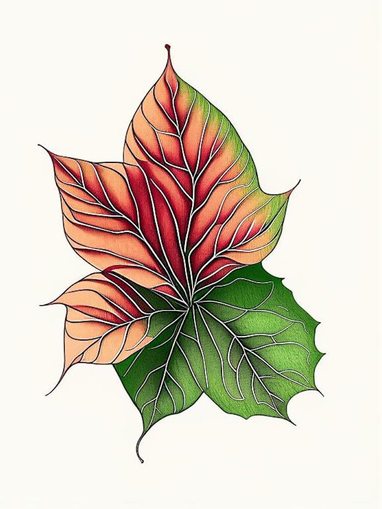 Feuille De Poinsettia Tons Chauds