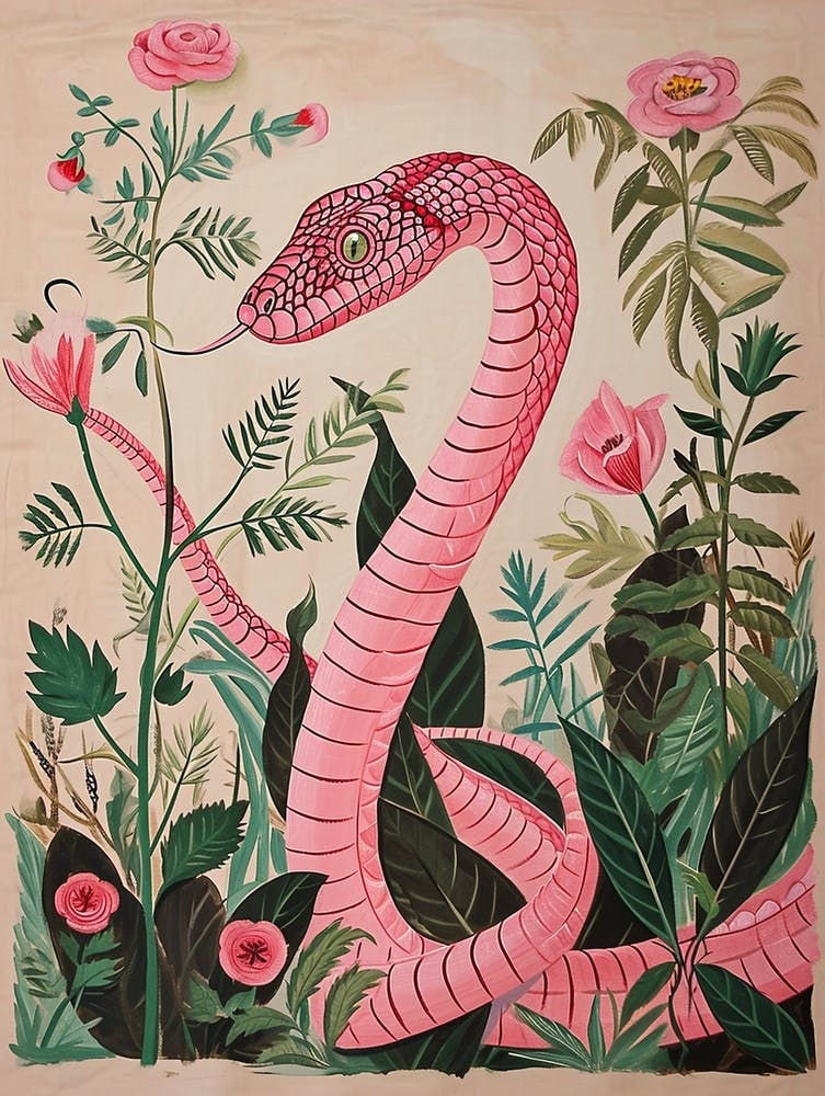 Floral Animal Painting Cobra 4