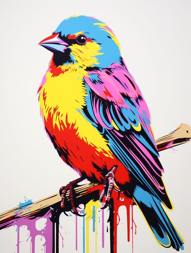 Andy Warhol Style Bird American Goldfinch 3