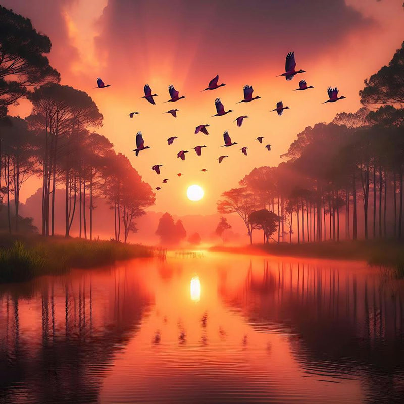 Sunrise Over A Lake 1