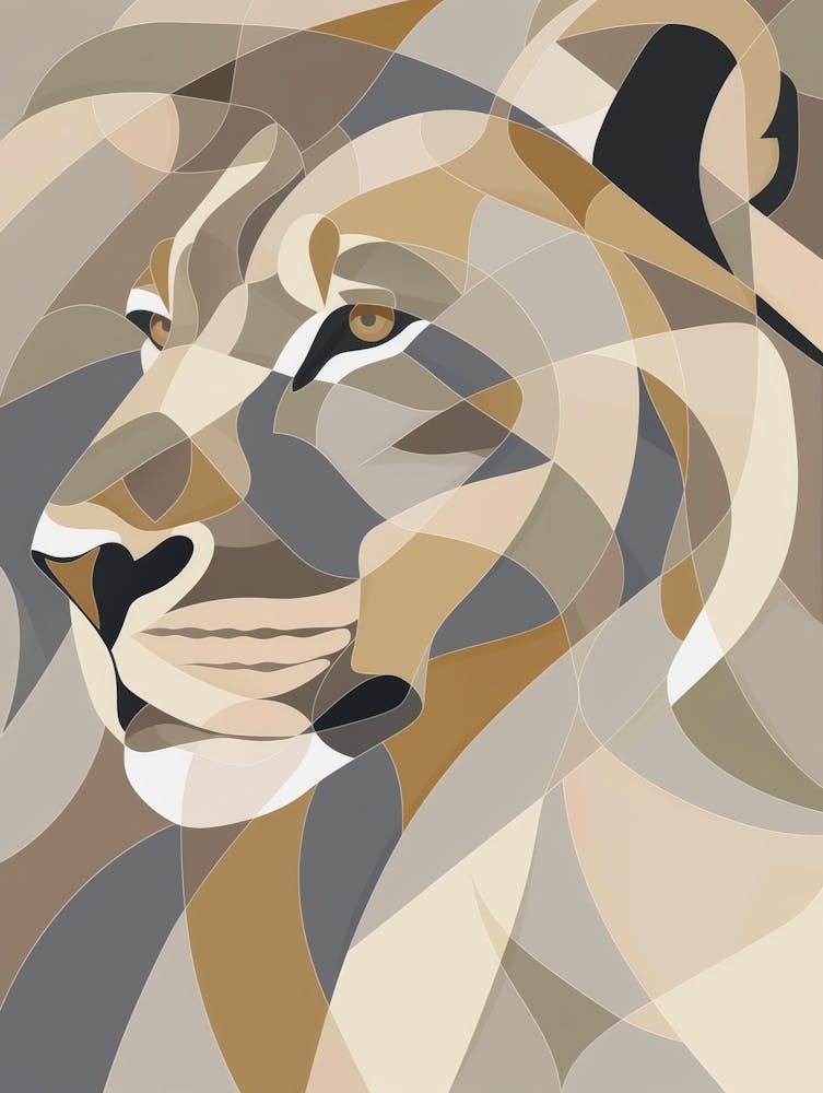 Abstract Lion Canvas Art