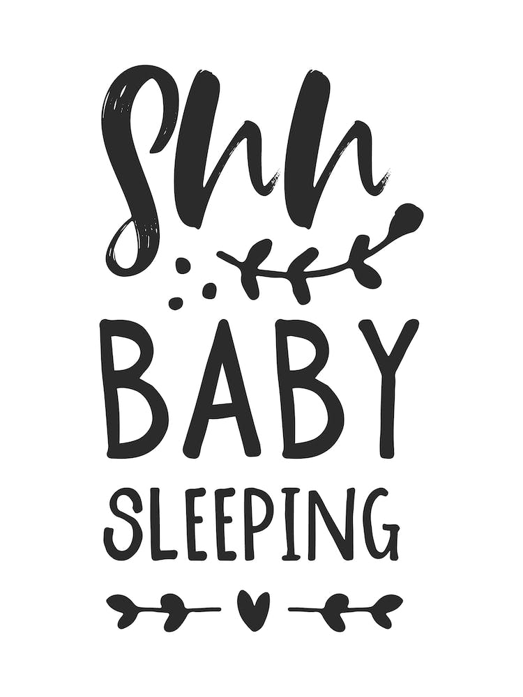 Shh Baby Sleeping Black