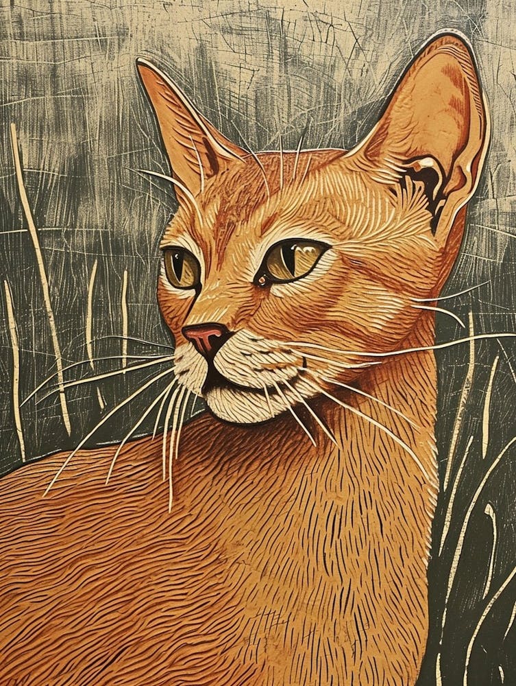 Oriental Shorthair Relief Illustration 1