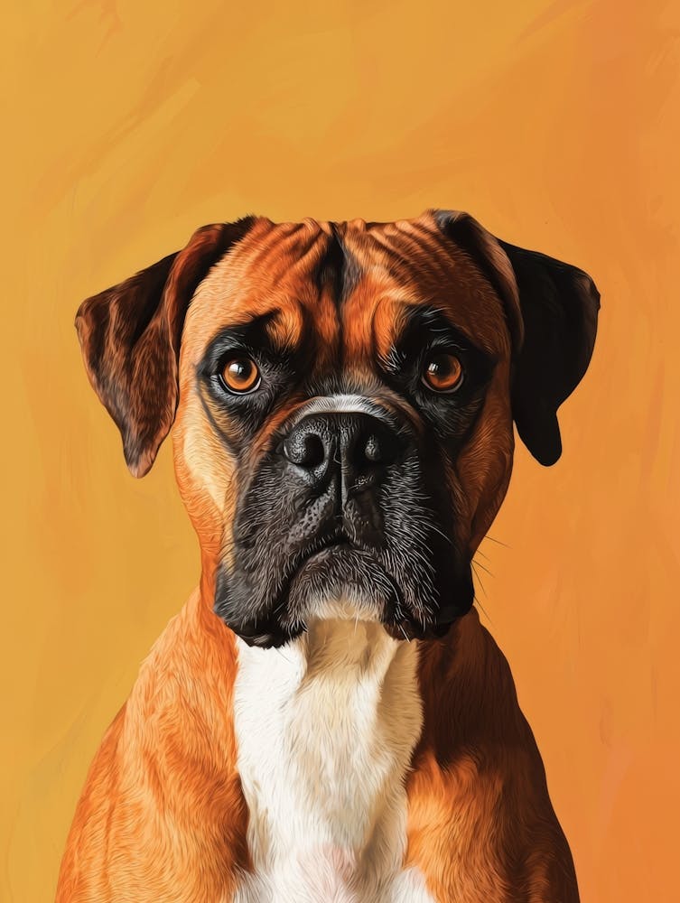 Boxer Dog Portrait.Generated AI. Wall 1