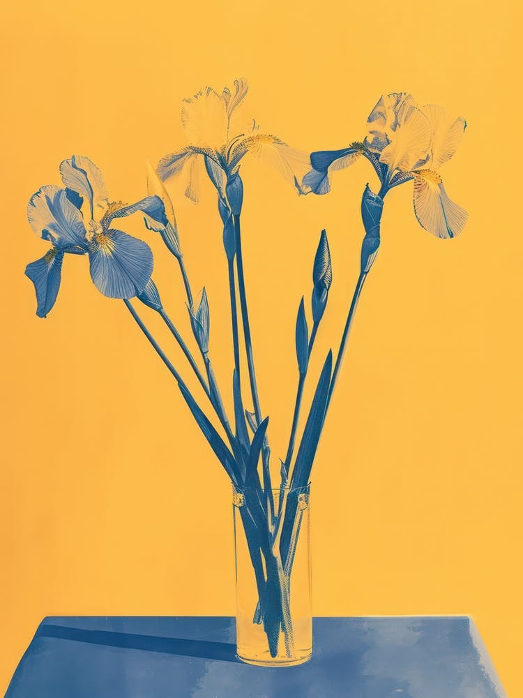 Irisblumen auf einem Tisch Zeitgenössische Illustration 4