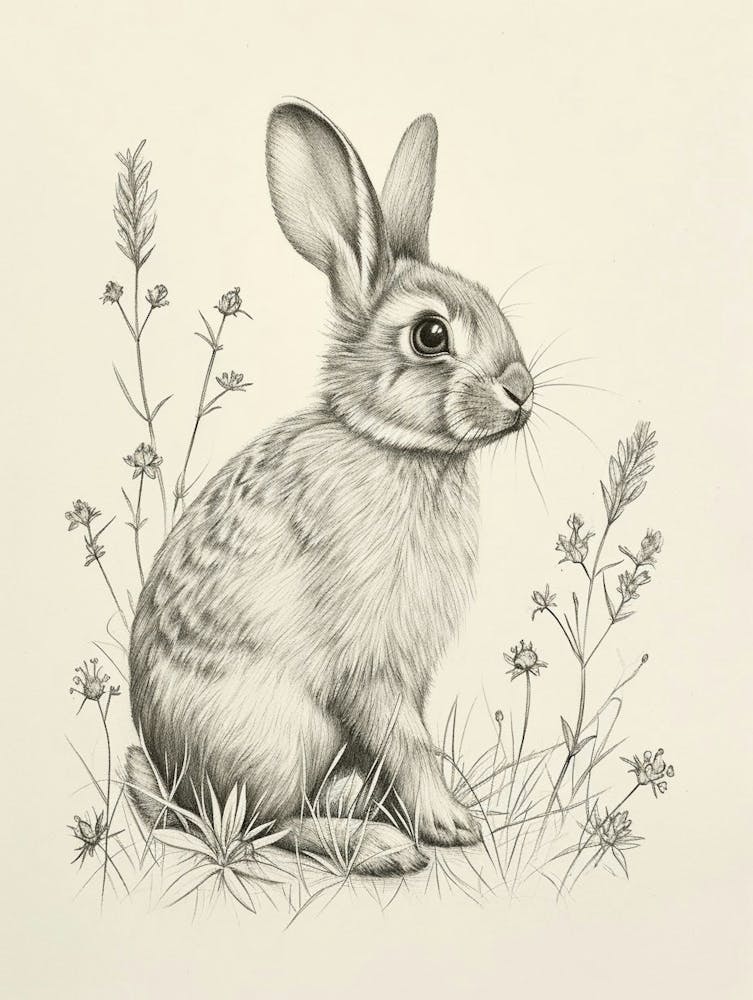 French Lop Rabbit Drawing 2