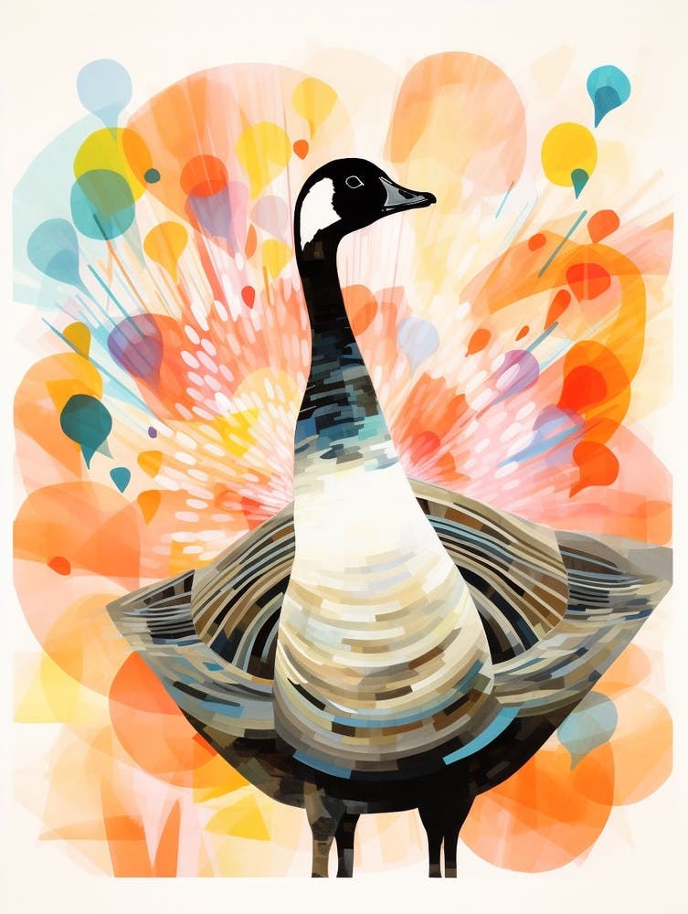 Bird Painting Collage Canada Goose 3