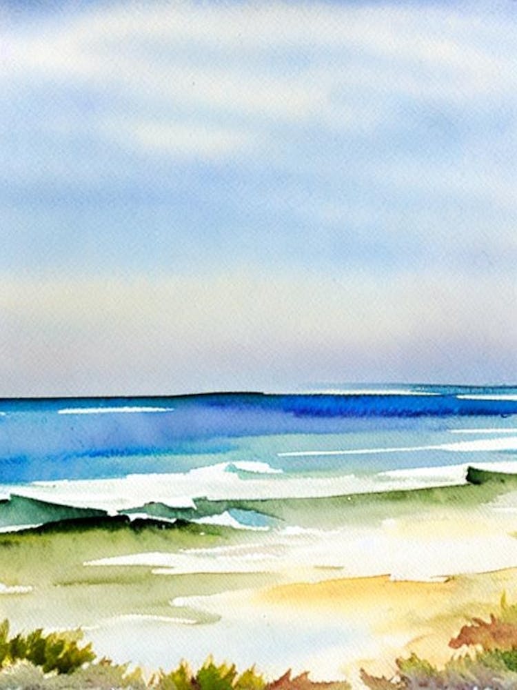 Atlantic City Beach 2, New Jersey Watercolour