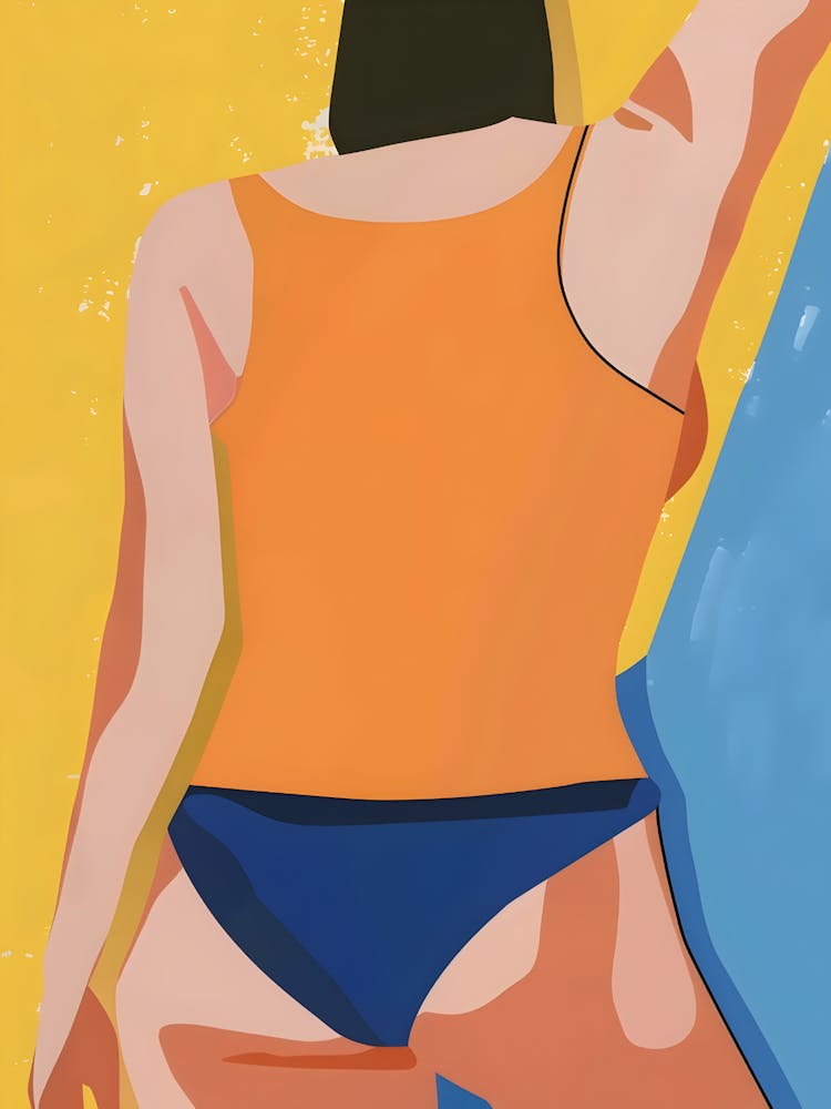 Frau im orangefarbenen Bikini