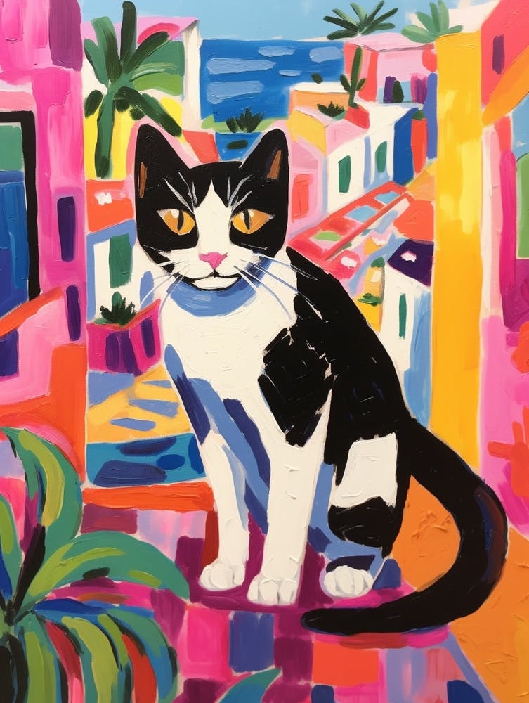 Painting Of A Cat In Palma De Mallorca Spain 3
