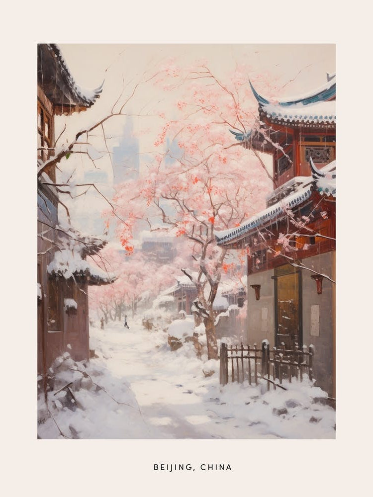 Dreamy Winter Painting Poster Beijing China 1