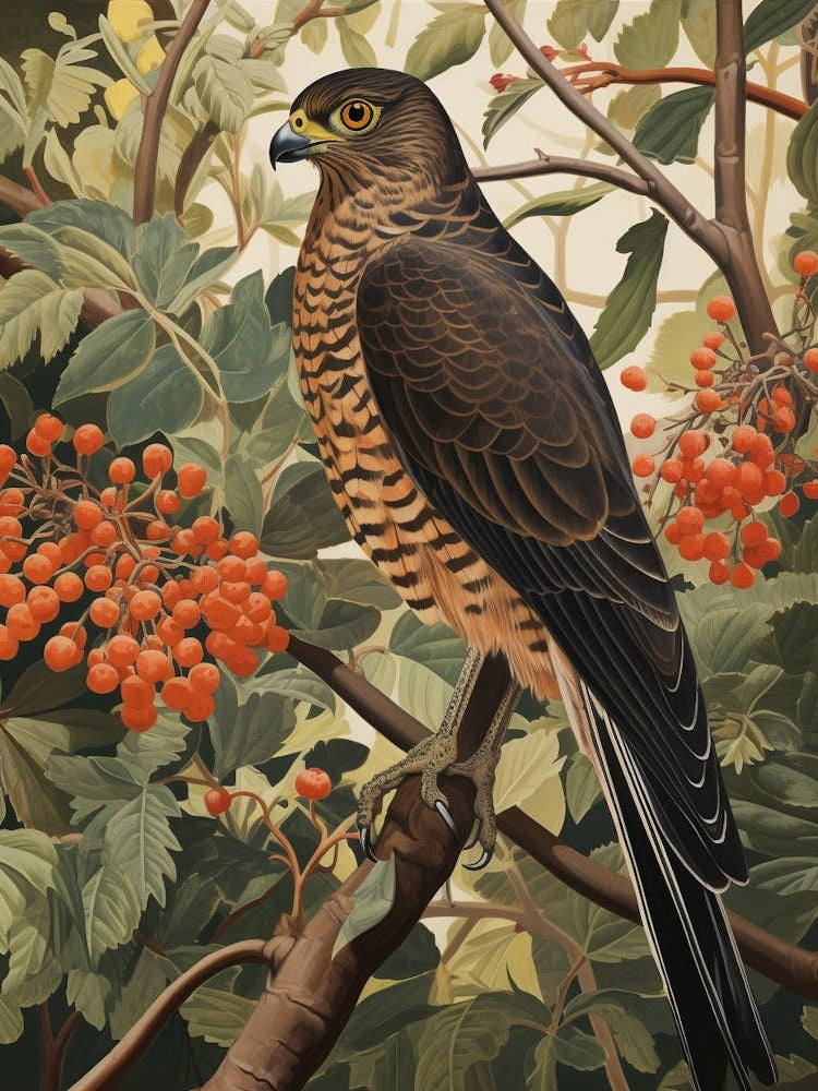 Dark And Moody Botanical Eurasian Sparrowhawk 1
