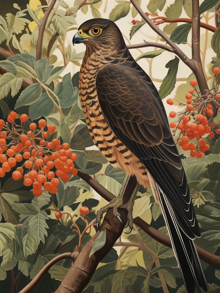 Dark And Moody Botanical Eurasian Sparrowhawk 1