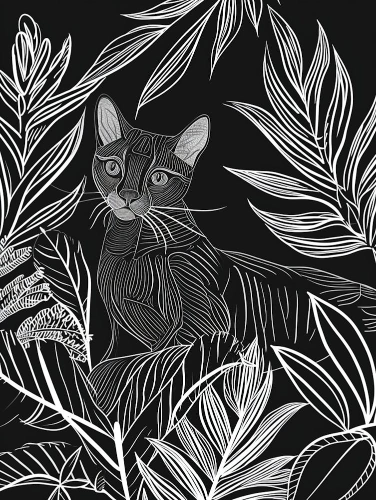 Khao Manee Cat Minimalist Illustration 2