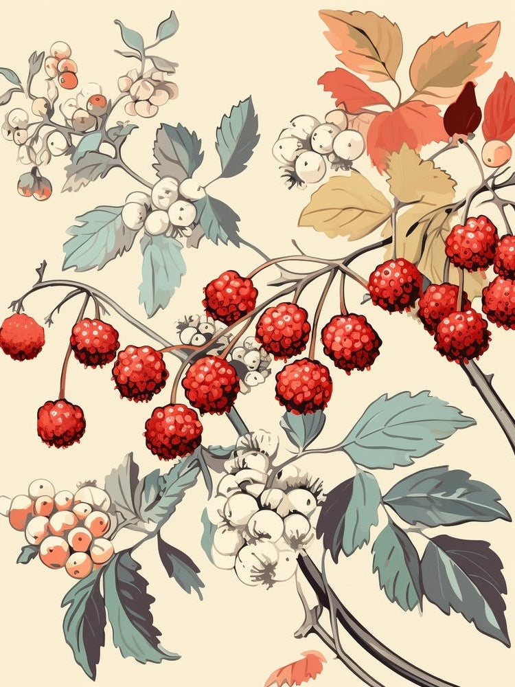 William Morris Style Christmas Botanical 3
