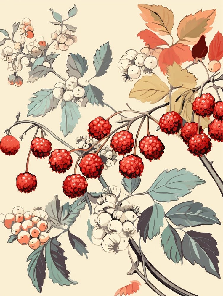 William Morris Style Christmas Botanical 3