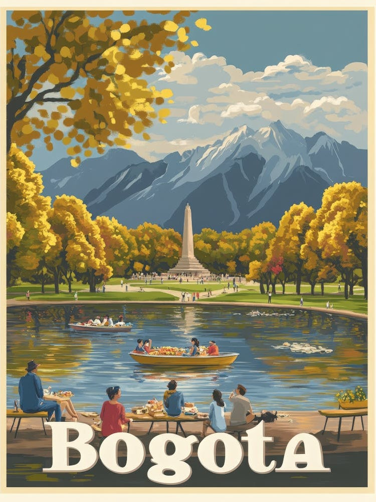 Aihrgdesign A Mid Century Modern Travel Poster For Bogota