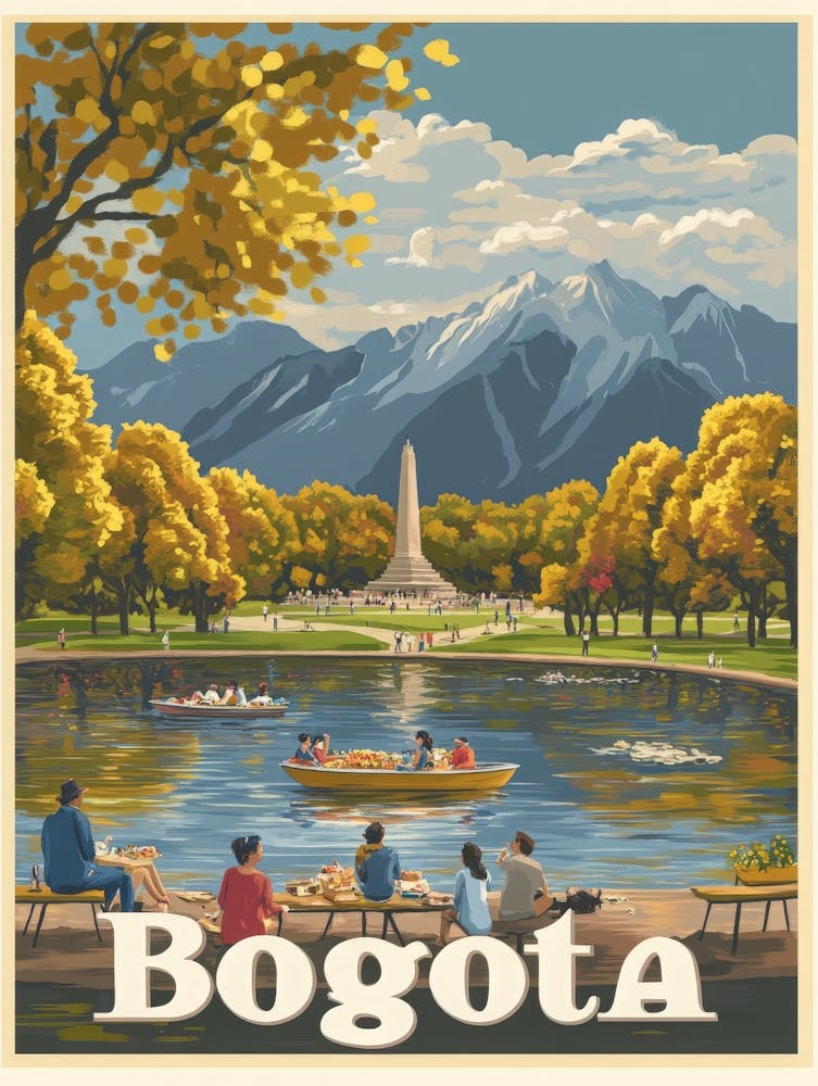 Aihrgdesign A Mid Century Modern Travel Poster For Bogota