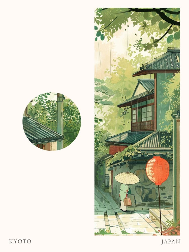 Kyoto Japan 10 Cut Out Travel Poster