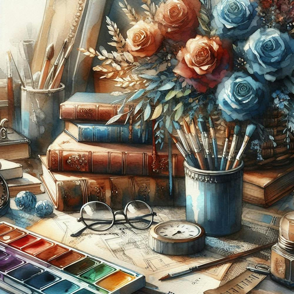 Gemütliche Alte Vintage Bücher Künstleratelier
