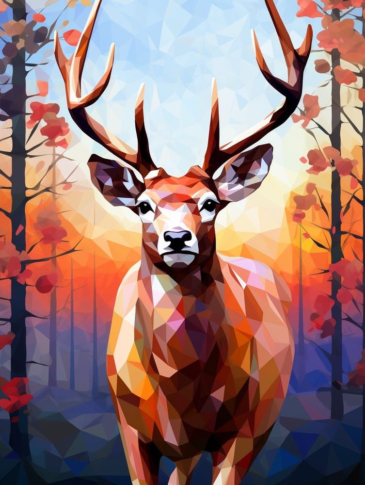 Deer Abstract Pop Art 3