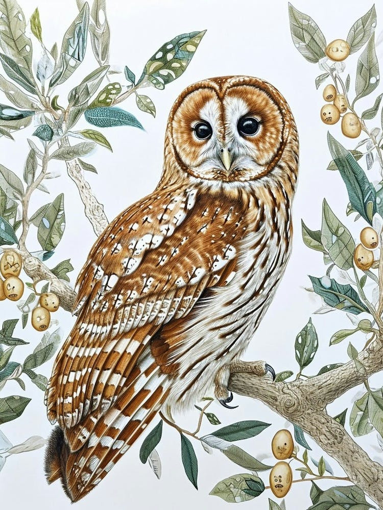 Tawny Owl Marker Drawing 4