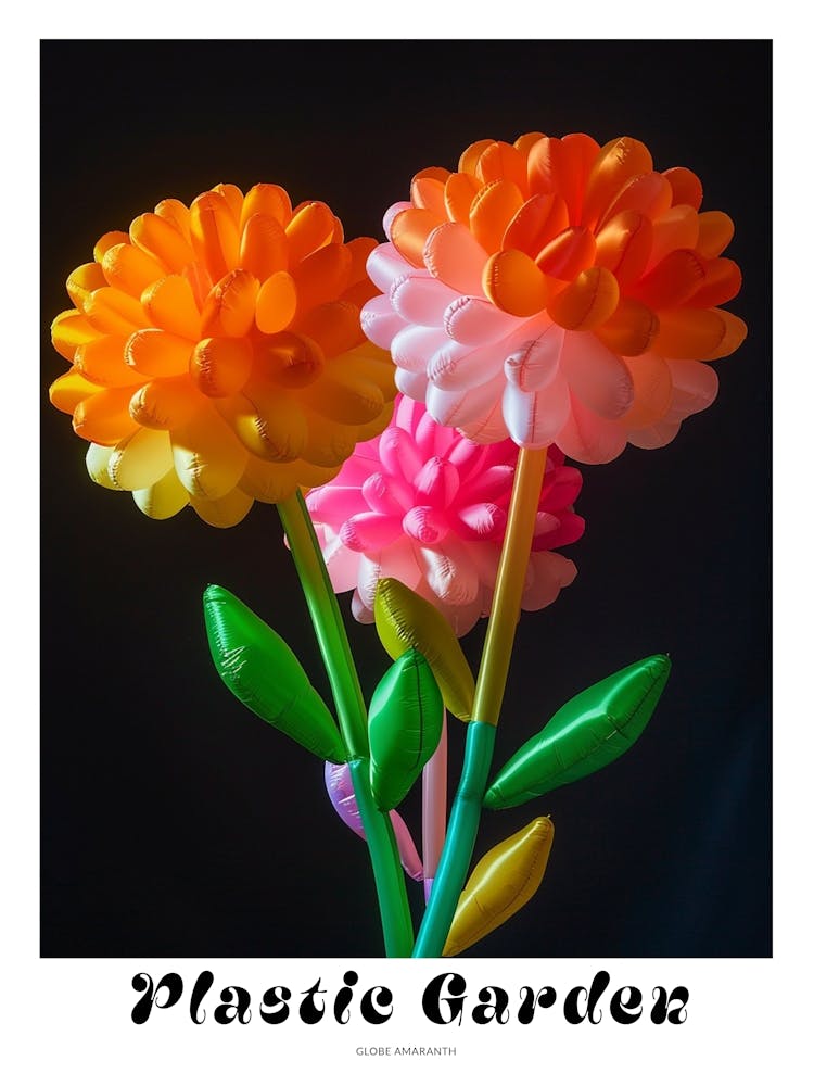 Bright Inflatable Flowers Poster Globe Amaranth 1