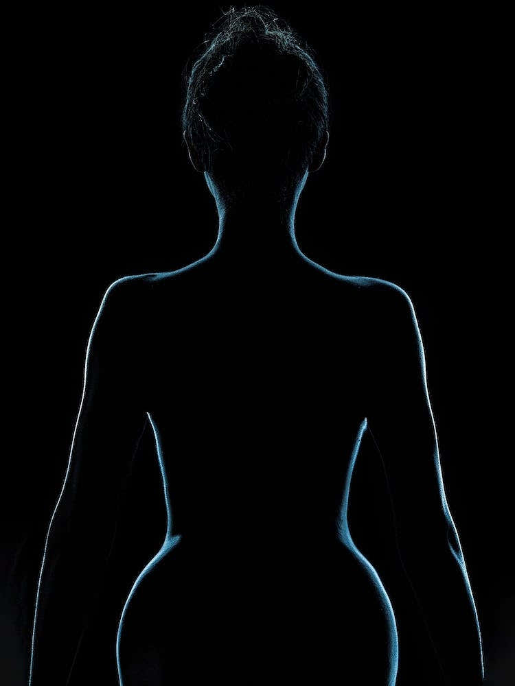 Silhouette Of Nude Female Body