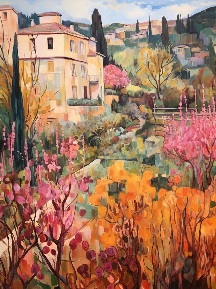 Autumn Gardens Painting Villa Cimbrone Gardens Italy 3