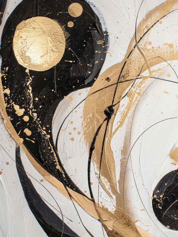 Black And Gold Abstract Painting 19