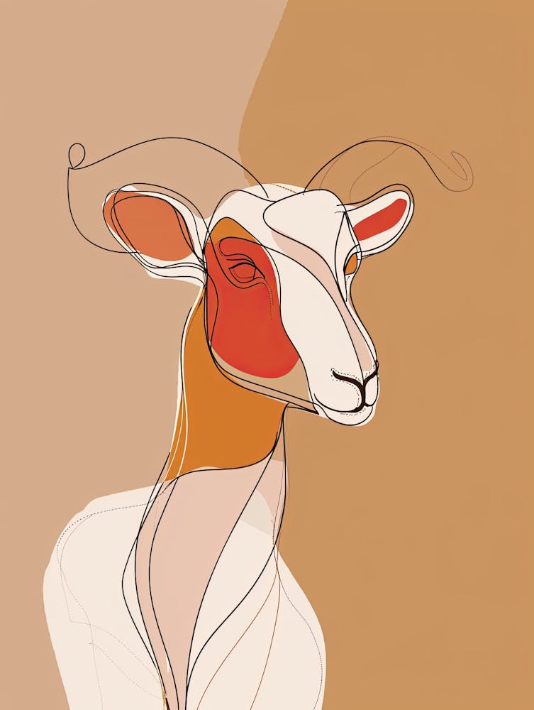 Goat - Boho, Line Art