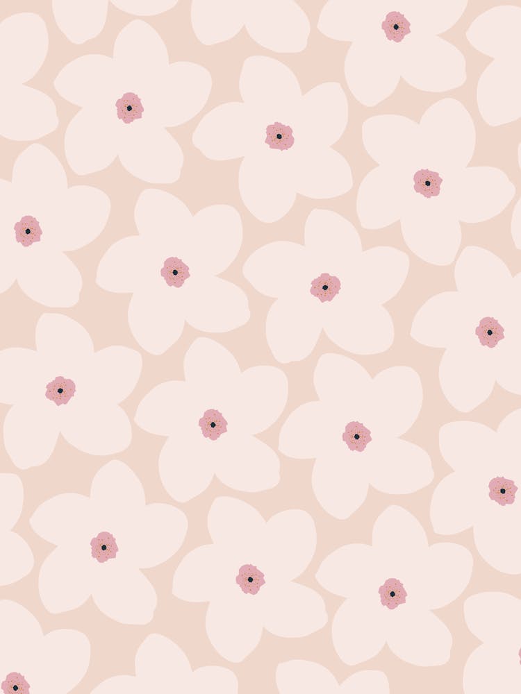 Blush Pink Retro Flower