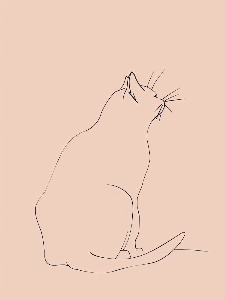 Cat Portrait - Boho, Line Art 7