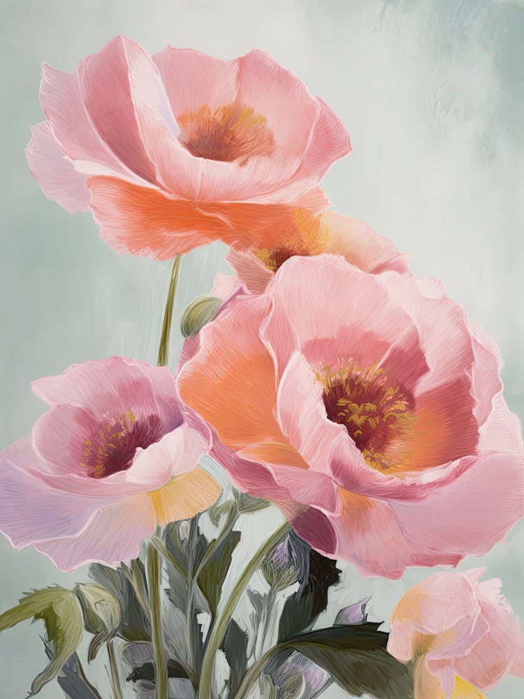Roses Flowers Acrylic Painting In Pastel Colours 6