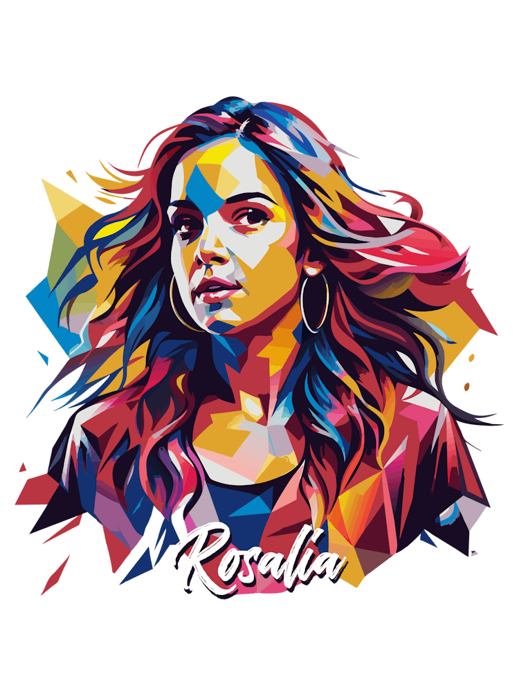 Rosalia 01 Porträt Musik-Ikone WPAP Pop-Art-Stil