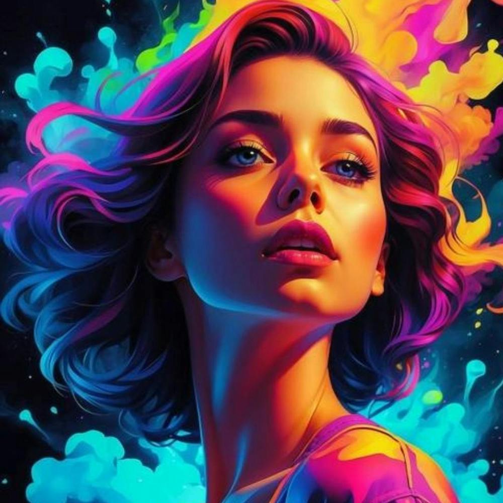Girl With Colorful Hair
