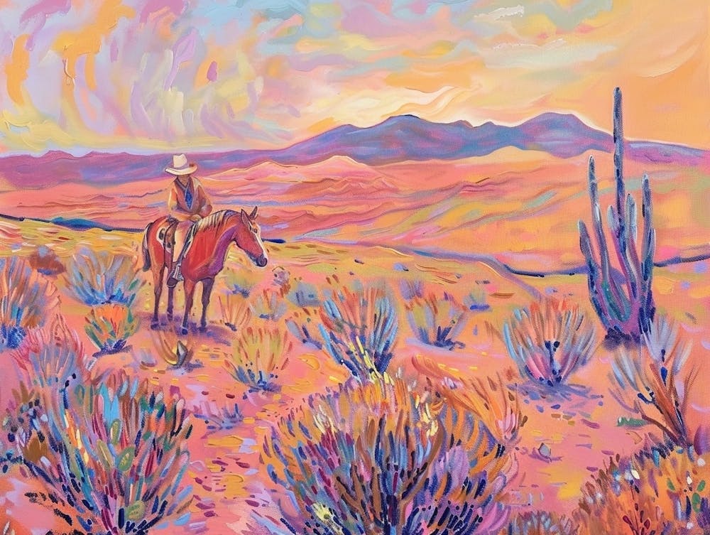 Cowboy Painting Chihuahuan Desert Texas 5