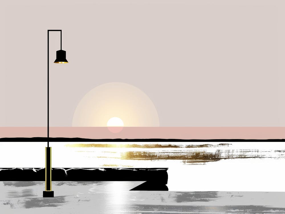 Street Lamp At Sunset