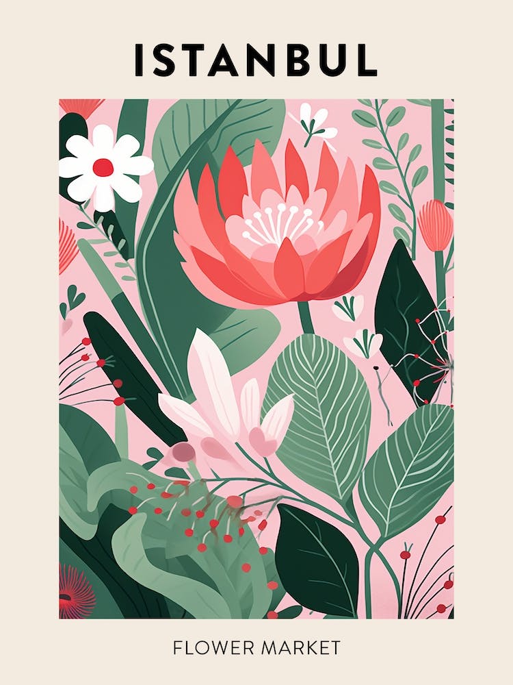 Flower Market Poster Istanbul Turkey