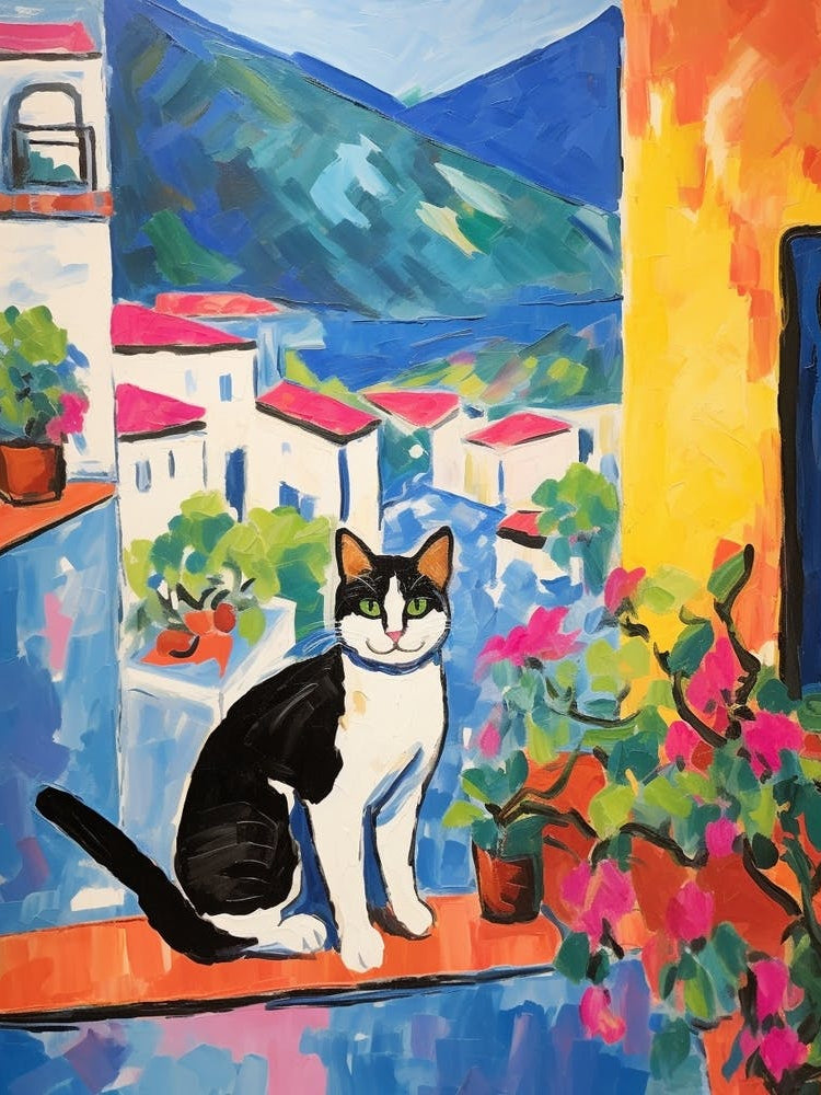 Painting Of A Cat In Ravello Italy 2