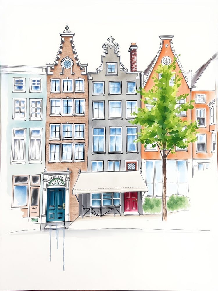 Amsterdam Watercolor Painting 1
