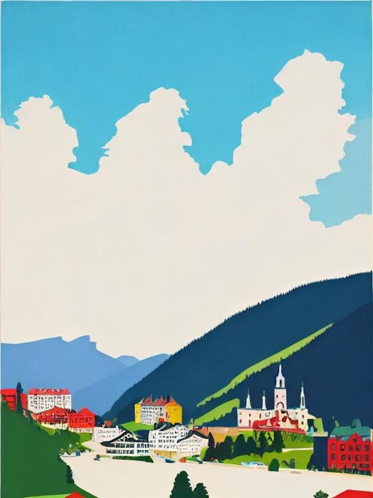 Bad Gastein 3, Austria Midcentury Vintage Skiing Poster