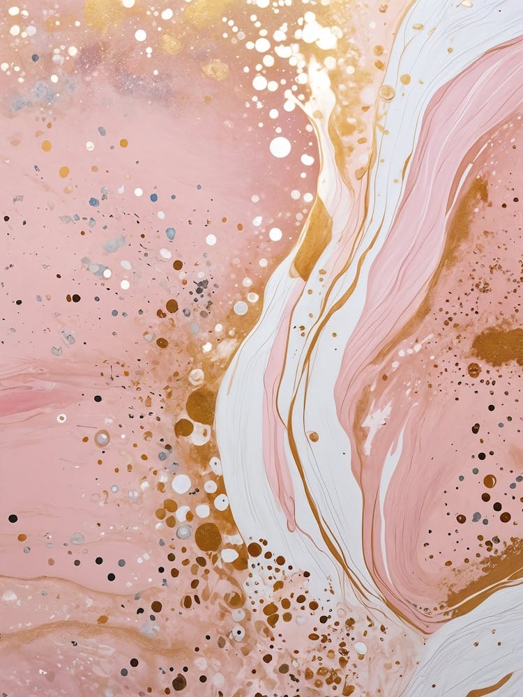 Gold And Pink Marble Liquid Marble no2