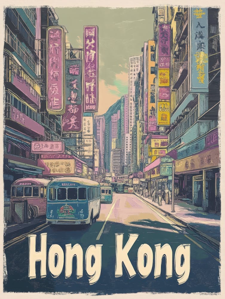Aihrgdesign A Classic 1960s Travel Poster For Hong Kong 1
