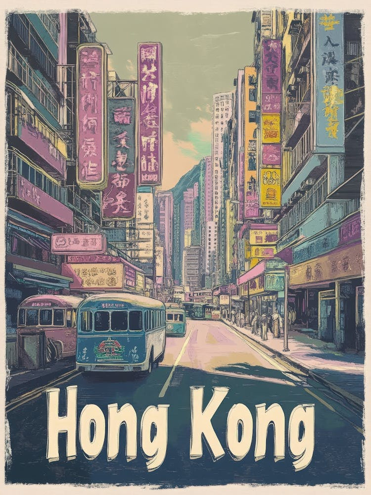 Aihrgdesign A Classic 1960s Travel Poster For Hong Kong 1