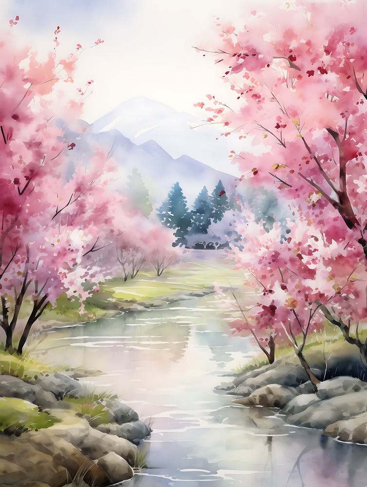 Beautiful Watercolor Cherry Blossom 4