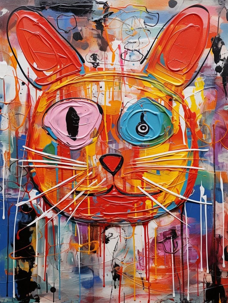 Cats Abstract Expressionism 2