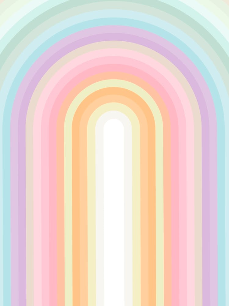 Serene Abstract Pastel Day Dream Rainbow