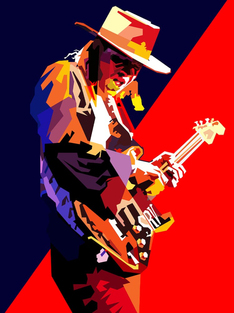 Stevie Ray Vaughan Blues Guitarist Pop Art Wpap