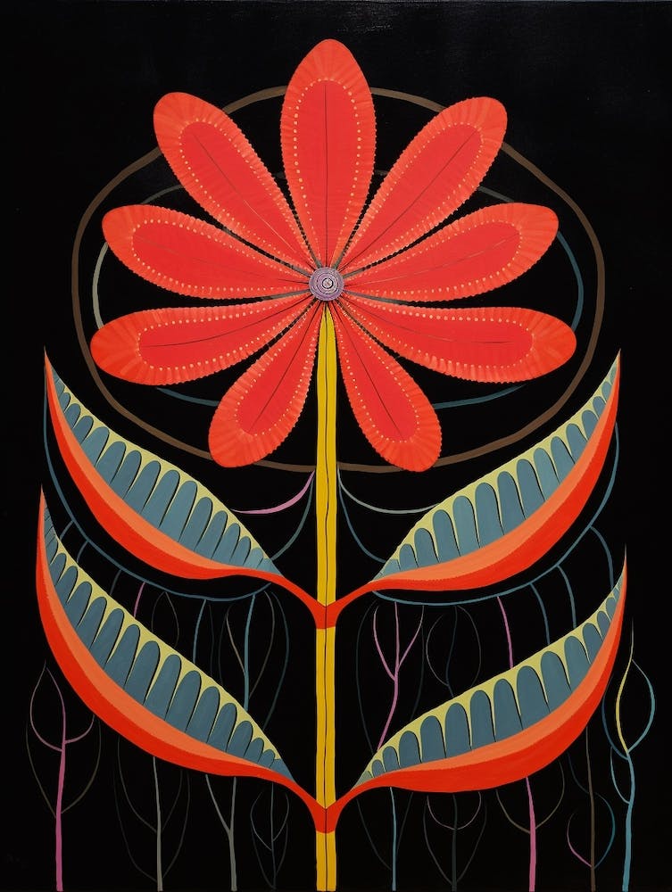 Kangaroo Paw 2 Hilma Af Klint Inspired Flower Illustration